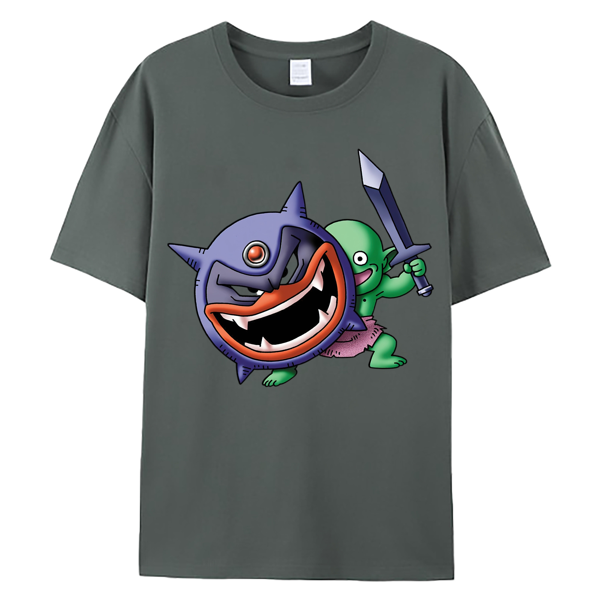 （画像用） ドラゴンクエスト Doragon Kuesuto Dragon Quest 綿100％ メンズ半袖Tシャツ｜肌触りやわらか＆通気性